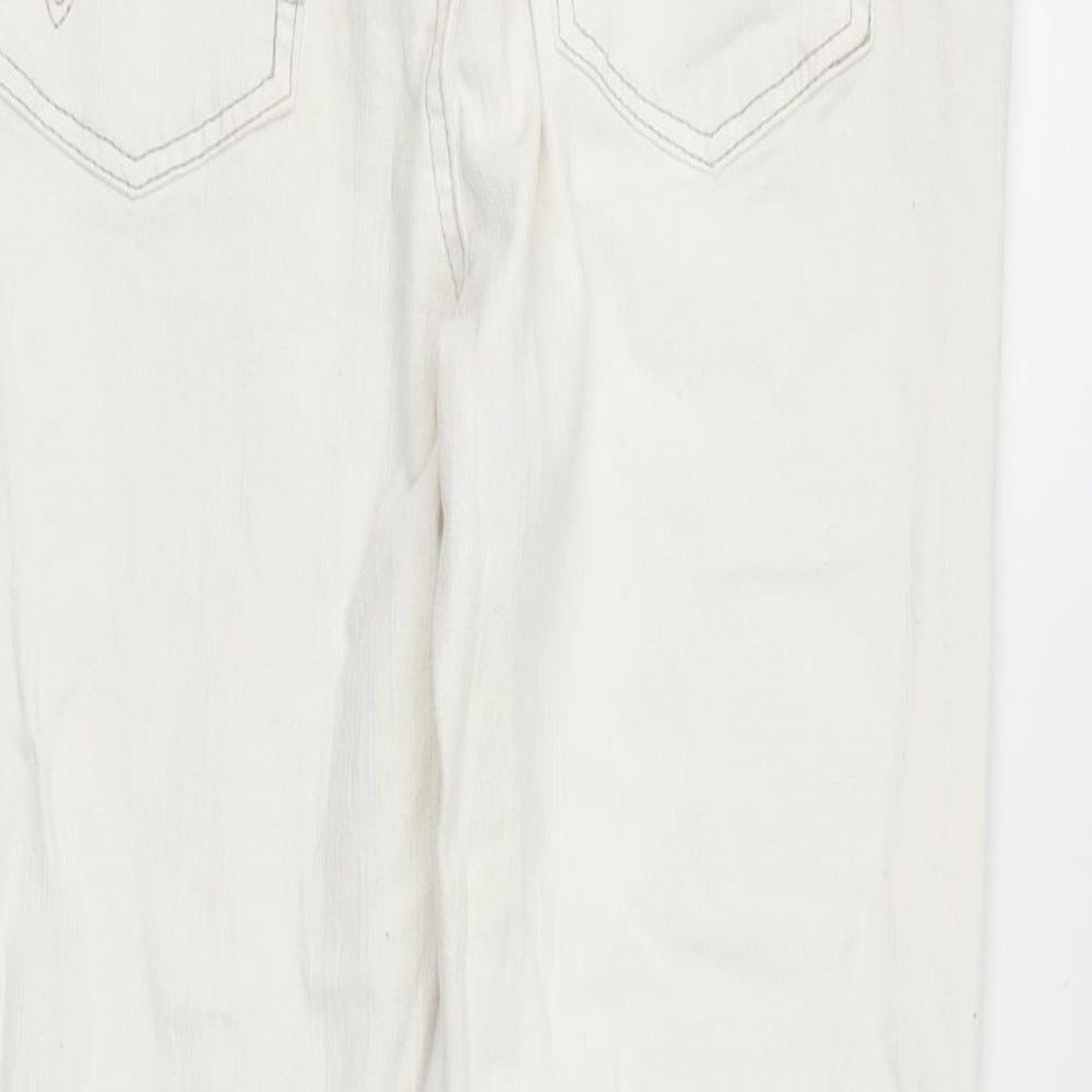 Womens UK Size 14 denimco Regular Fit Skinny White Jeans