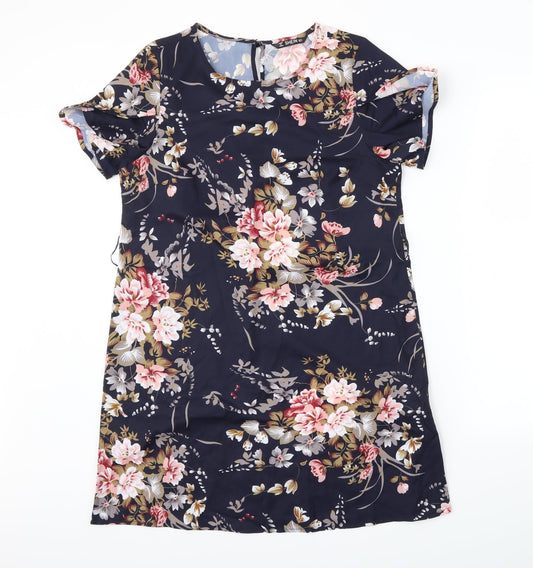 SHEIN Womens Blue Floral Shift Size S