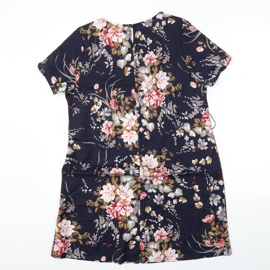 SheIn Womens Blue Floral Shift Size S