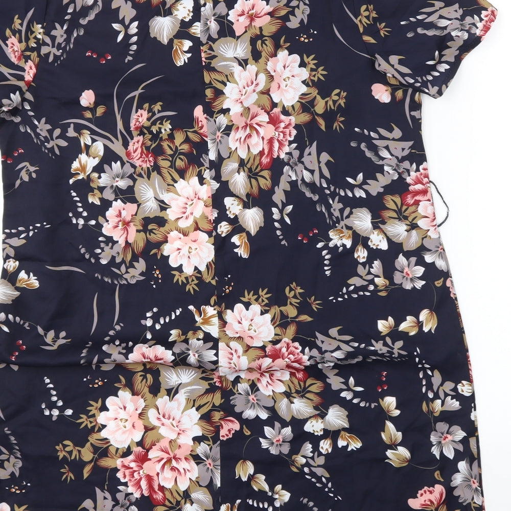 SheIn Womens Blue Floral Shift Size S