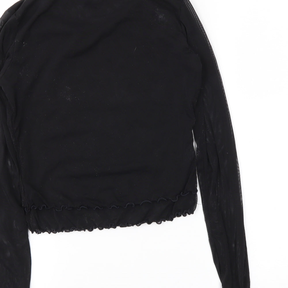 Avon Womens Black Cropped Blouse Size 10