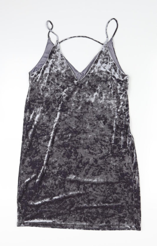 River Island Womens Green Velvet A-Line Size 10