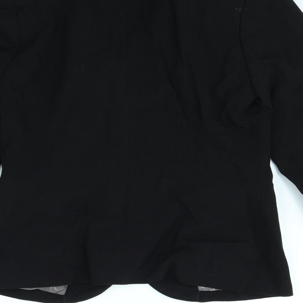 New Look Womens Black Jacket Size 10 - shoulder pads
