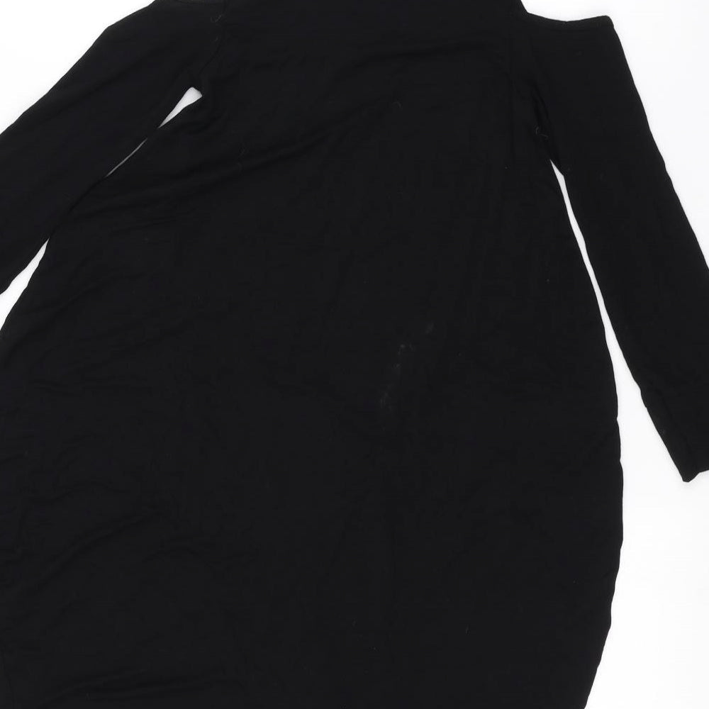 Womens UK Size 4 PRETTYLITTLETHING Black Basic T-Shirt