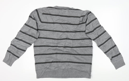 Blue Harbour Mens Gold Striped Pullover Jumper Size M