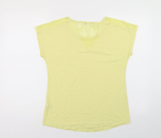 Womens UK Size 10 Preworn Yellow Basic T-Shirt
