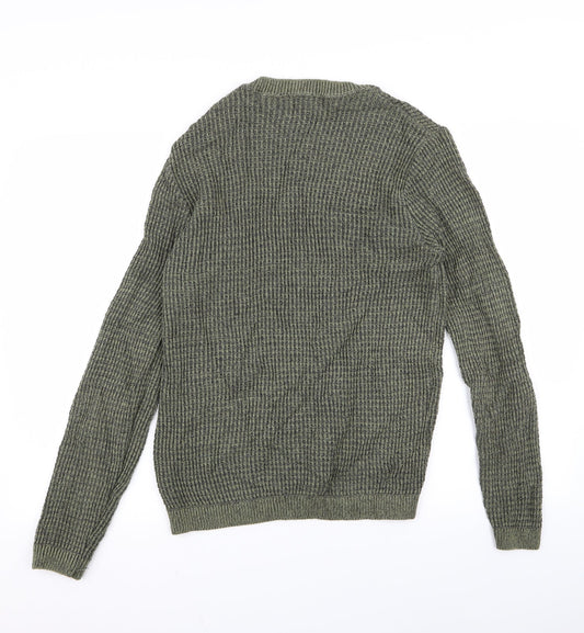 Topman Mens Green Pullover Jumper Size S