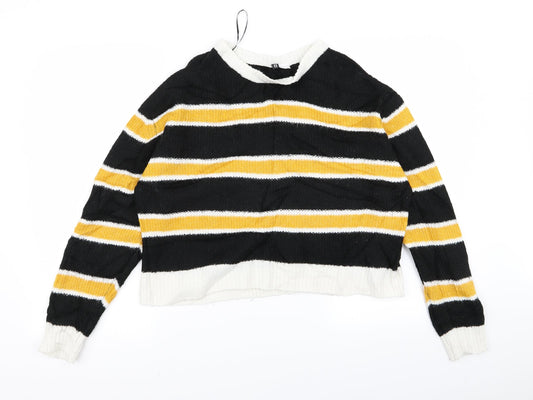 Divided Womens Yellow Pullover Jumper Size S