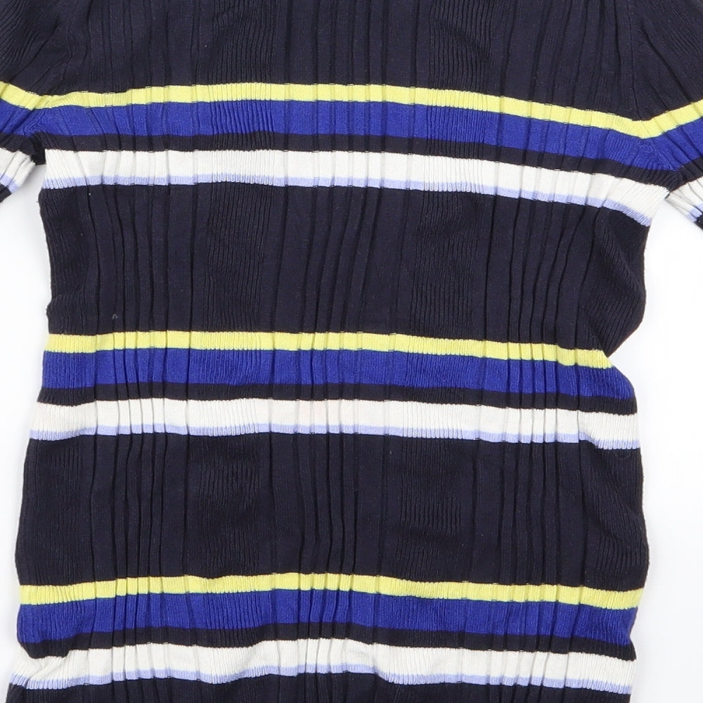 Marks & Spencer Womens Multicoloured Striped Rayon Pullover Jumper Size 10