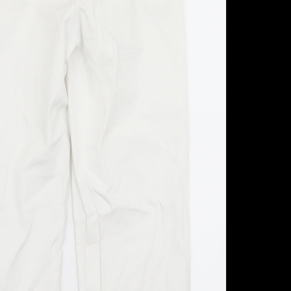 Womens UK Size 8 Papaya Regular Fit White Trousers