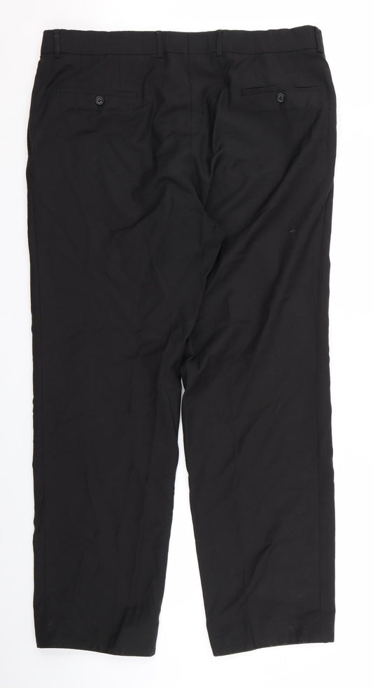Womens UK Size 36 Preworn Regular Fit Black Trousers