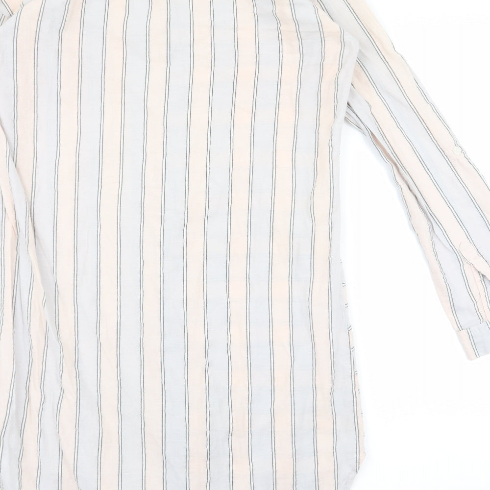 Lounge Womens Pink Striped Shirt Dress Size M