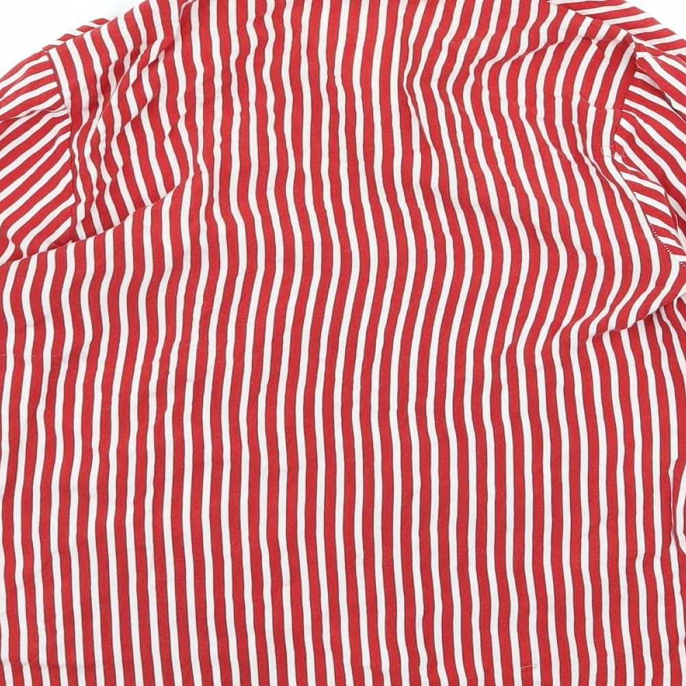 Papaya Womens Red Striped Basic Button-Up Size 10