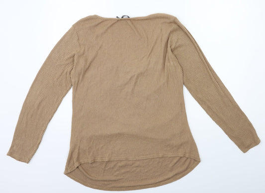 PRETTYLITTLETHING Womens Beige Pullover Jumper Size 16