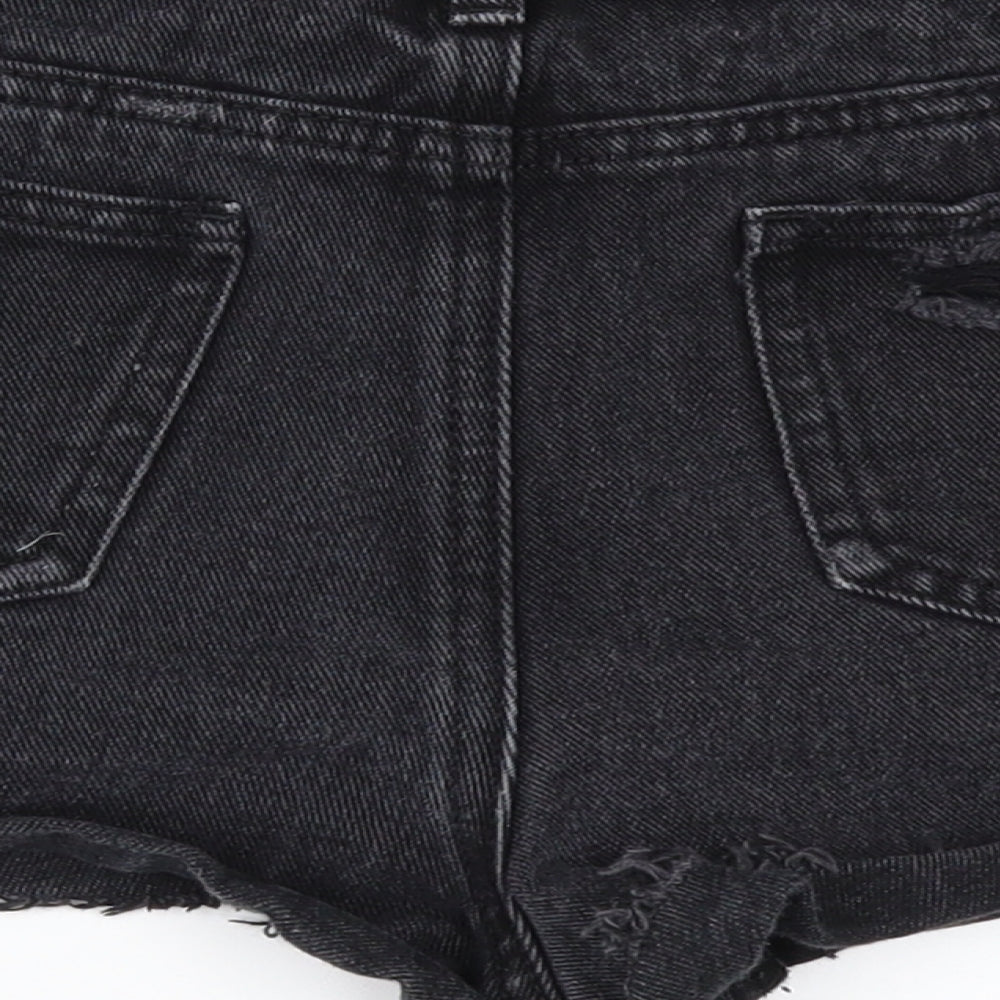 Denim & Co. Womens Black Denim Hot Pants Shorts Size 8 - DISTRESSED