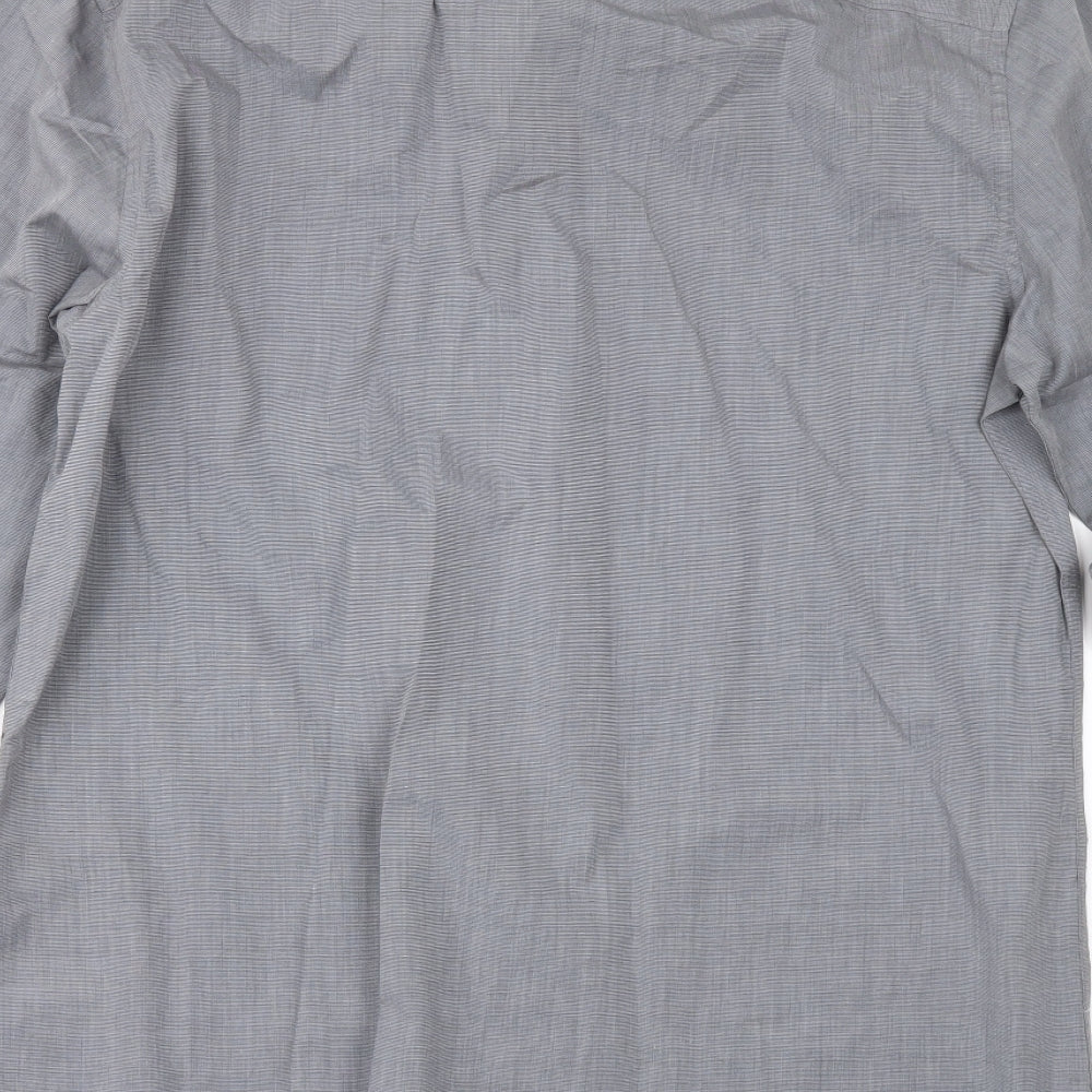 TU Mens Grey Button-Up Size 15.5