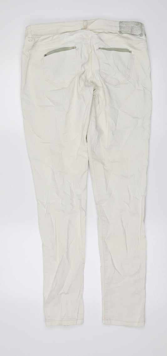 Bershka Womens Ivory Skinny Jeans Size 10 L31 in
