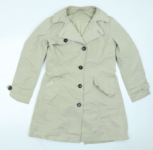 Womens UK Size 2 M&S Beige Overcoat