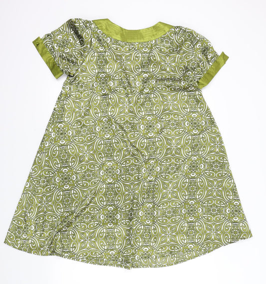 New Look Womens Green Geometric Fit & Flare Size 8