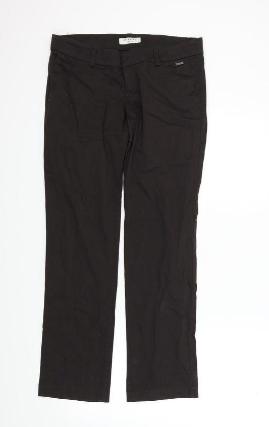 Womens UK Size 38 RESERVED Regular Fit Black Trousers
