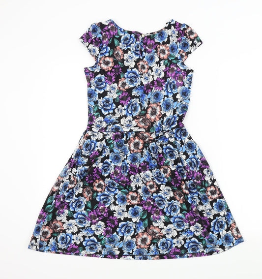 Dorothy Perkins Womens Multicoloured Floral Fit & Flare Size 6