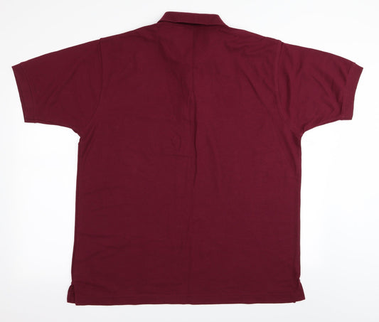 UltraClub Mens Red Polo Size L