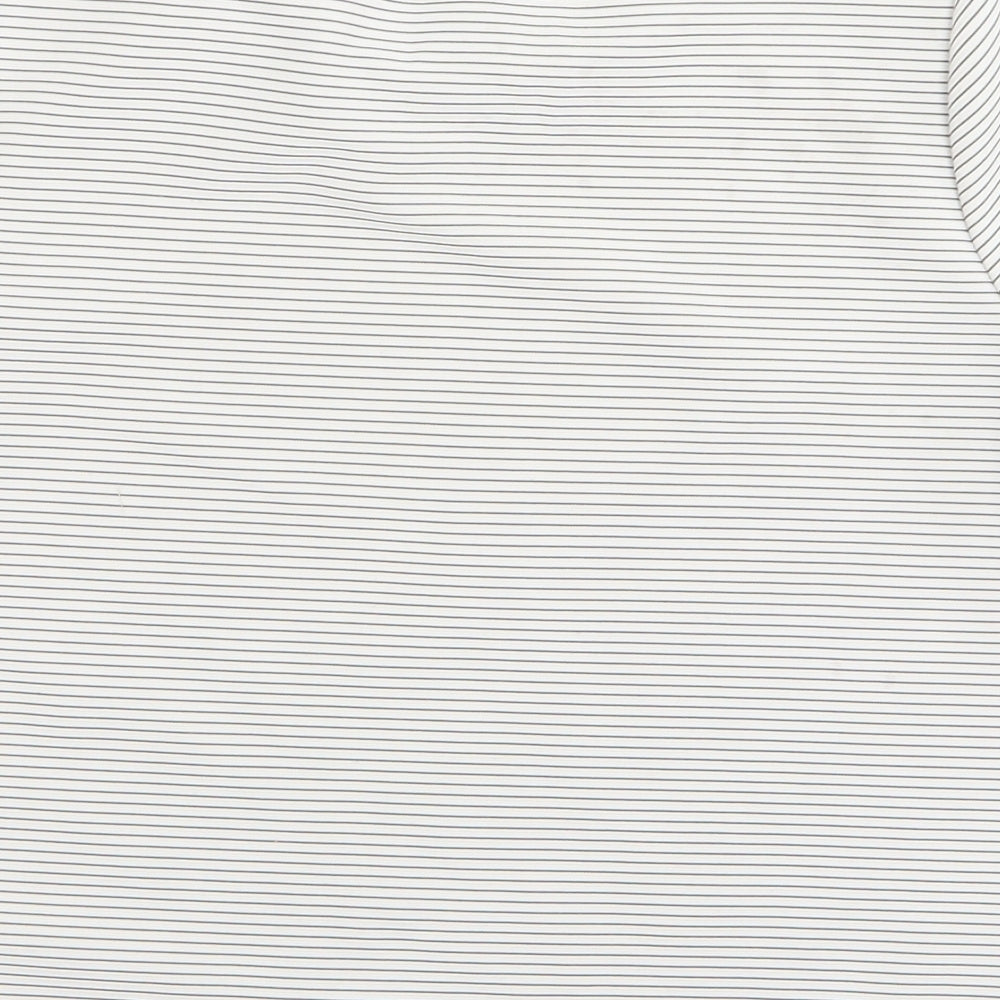 Glamorous Womens White Striped Basic T-Shirt Size 10