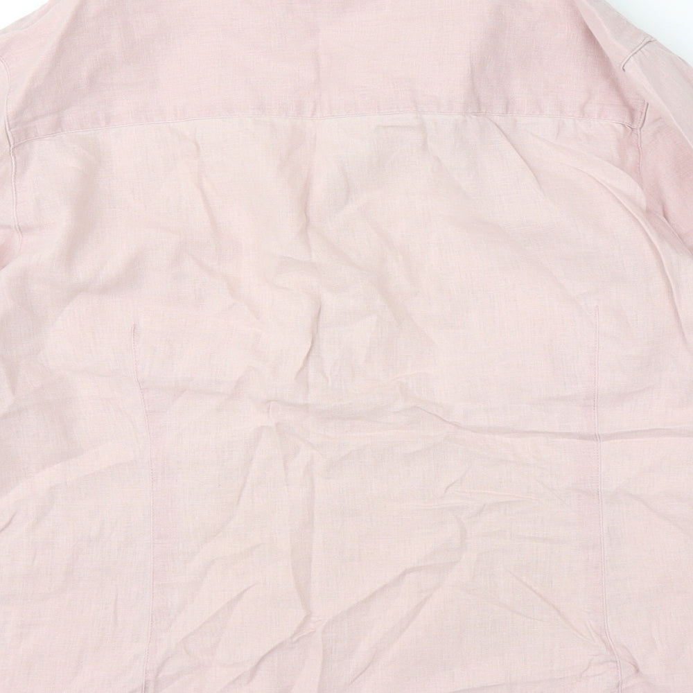 Hawkshead Womens Pink Floral Basic Button-Up Size 12