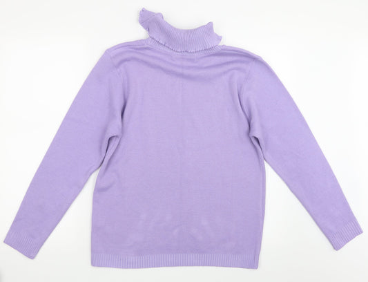 Pure & Natural Womens Purple Knit Pullover Jumper Size M