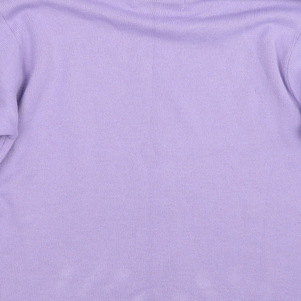 Pure & Natural Womens Purple Knit Pullover Jumper Size M