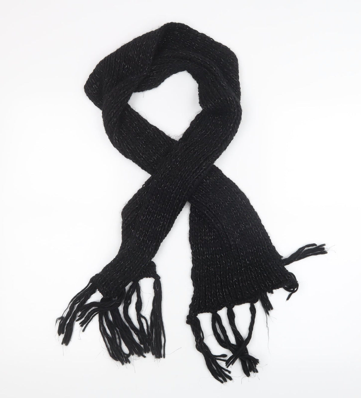 Preworn Womens Black Knit Scarf