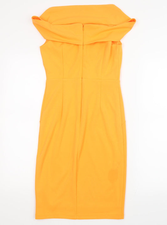 New Look Womens Orange Shirt Dress Size 10
