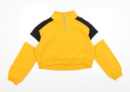 Womens UK Size S Divided Yellow Pullover Sweatshirt