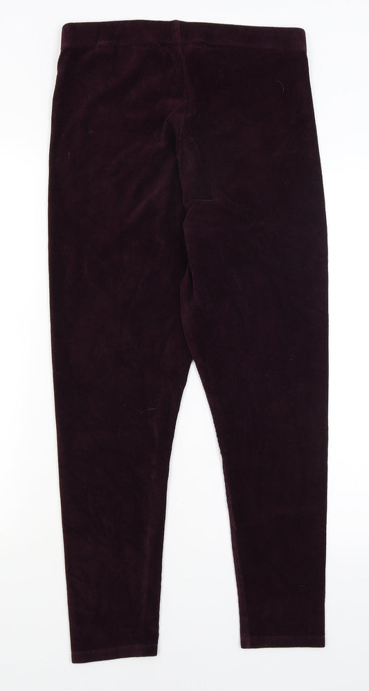 M&S Womens Purple Trousers Size 18 L25.5 in