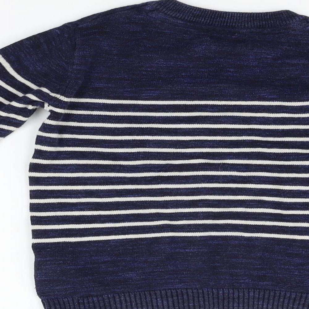 Next Boys Blue Striped Pullover Jumper Size 3 Years