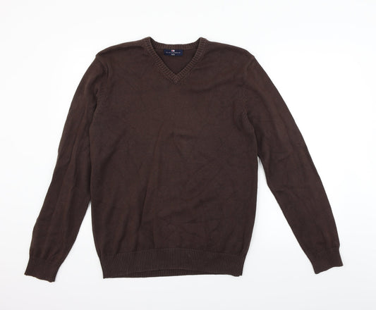 Mens UK Size S Blue Harbour Brown Pullover Jumper