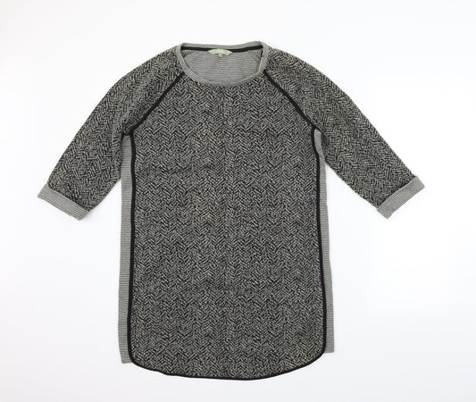 NEXT Womens Grey Geometric Fit & Flare Size 14
