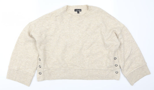 Topshop Womens Beige Knit Pullover Jumper Size 14