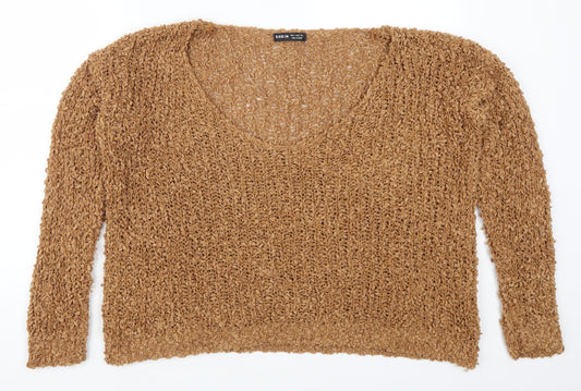 SheIn Womens Brown Knit Pullover Jumper Size S
