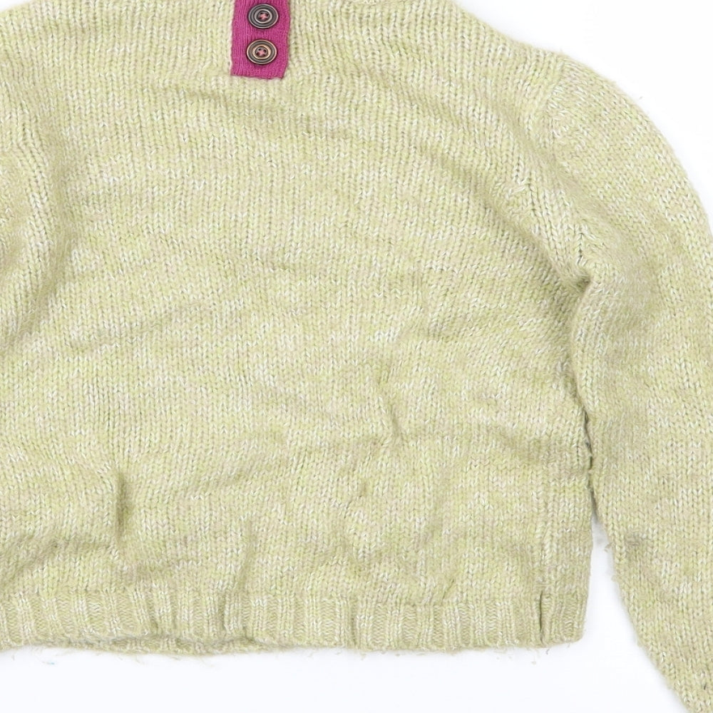 Indigo Girls Green Floral Knit Pullover Jumper Size 5-6 Years - Love