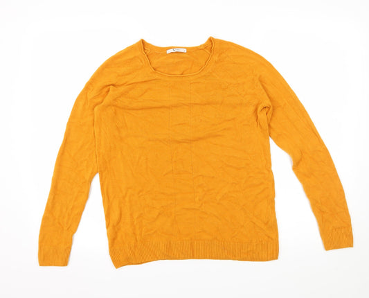 TU Womens Yellow Knit Pullover Jumper Size 12
