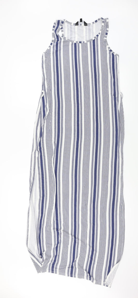Peacocks Womens White Striped Bodycon Size 8