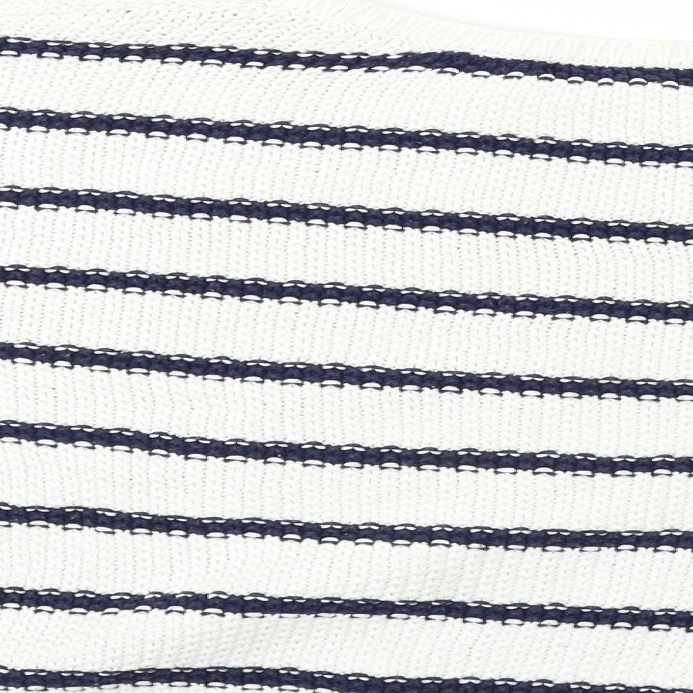 New Look Girls White Striped Pullover Jumper Size 12-13 Years