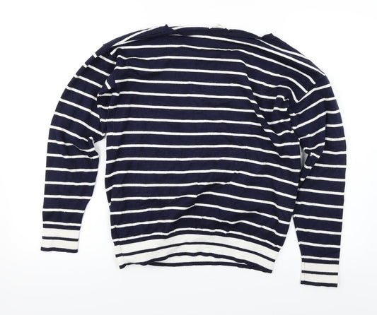 89th & Madison Womens Blue Pullover Jumper Size M