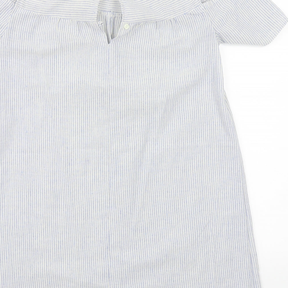 Bravesoul Womens Blue Striped A-Line Size S