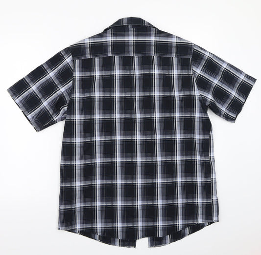 Mens UK Size S F&RF Blue Button-Up Short Sleeve Casual Shirt