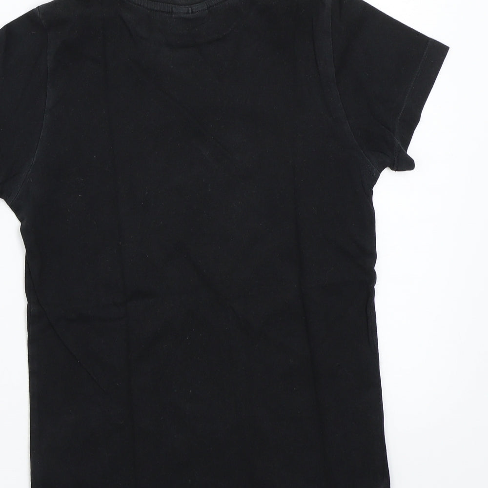 Next Boys Black Basic T-Shirt Size 7 Years