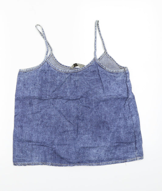 Womens UK Size 8 Denim & Co. Blue Basic Tank