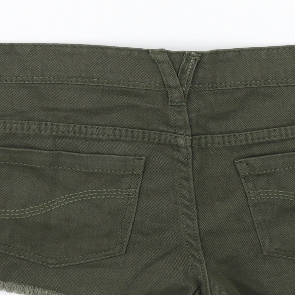 Denim & Co. Womens Green Cut-Off Shorts Size 8