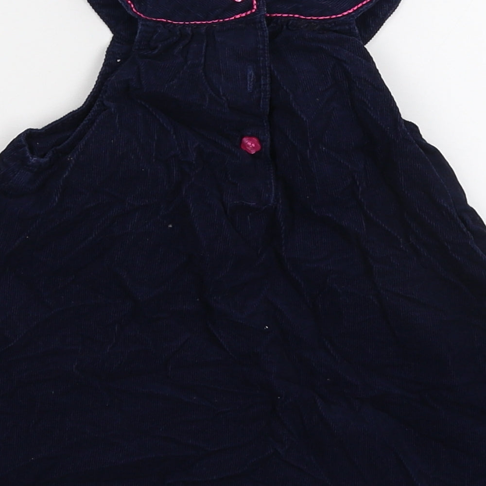 Cheeky monkey Girls Blue Floral Corduroy Fit & Flare Size 12-18 Months